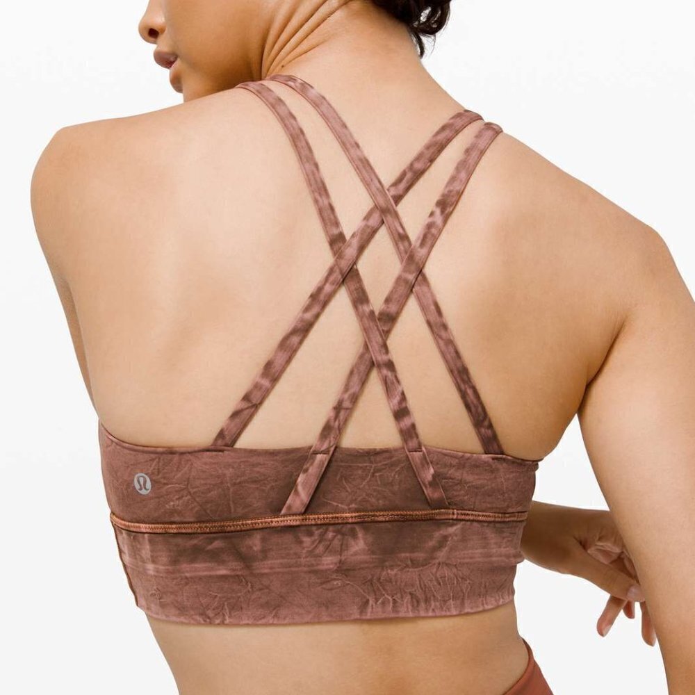 Lululemon Energy Bra Long Line-  Ice Dye Wash Brown Earth - Picture 5 of 10
